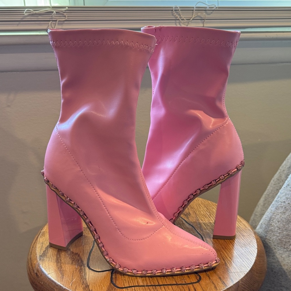 Lemon Drop Dolls Kill Pink Ankle Boots Size 5.5